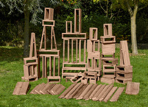 Bouwset - blokkenset in- en outdoor - set van 75 assorti
