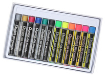 Waskrijt - oliepastels - Pentel Arts - metallic en fluo - set van 12 assorti