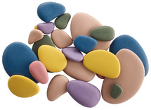Kleur en vorm - EDX Education Rainbow Pebbles Art Colors - regenboogstenen - aarde kleuren - set van 72 assorti