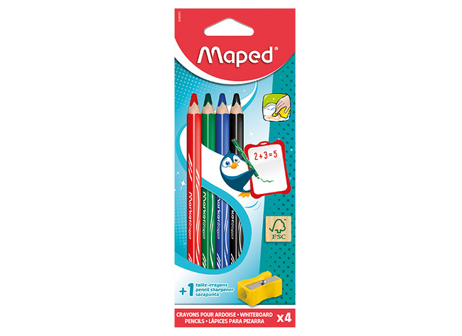 Potloden - whiteboard - Maped - set van 4 assorti