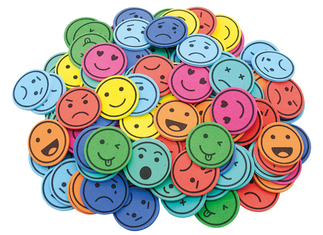 Stickers - foam - APLI - smileys - set van 500 assorti
