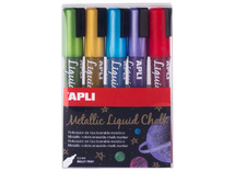 Krijtstiften - Apli - metallic - 5,5 mm - set van 5 assorti