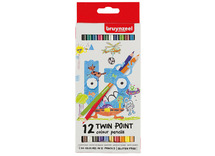 Potloden - kleurpotloden - Bruynzeel Kids Twin Points - 2-kleurig - set van 12