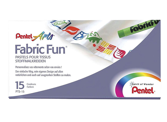 Waskrijt - Pentel - oliepastels - textiel - set van 15 assorti