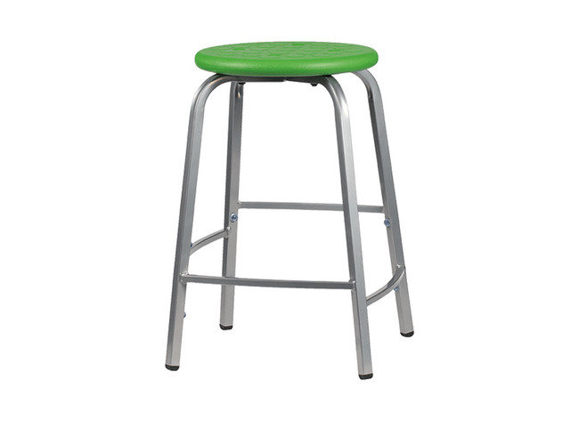 Krukje - Met Verspringende Voetsteun - Zithoogte 46 Cm - onderstel grijs - zitoppervlak groen - per stuk