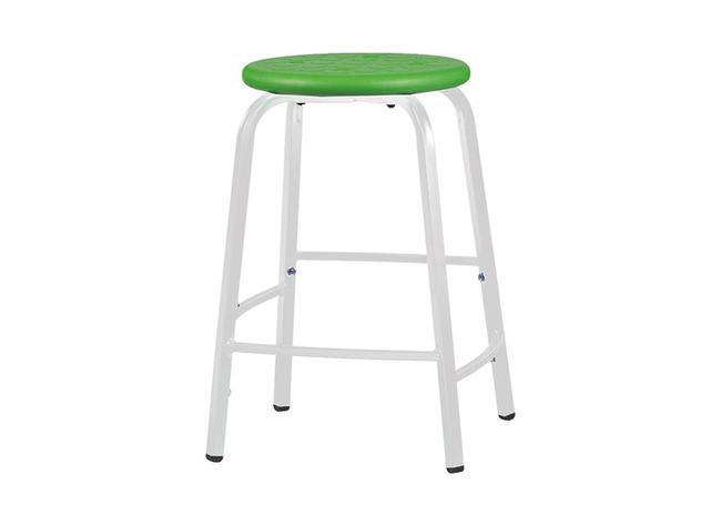 Krukje - Met Verspringende Voetsteun - Zithoogte 46 Cm - onderstel wit - zitoppervlak groen - per stuk
