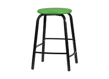 Krukje - Met Verspringende Voetsteun - Zithoogte 46 Cm - onderstel zwart - zitoppervlak groen - per stuk