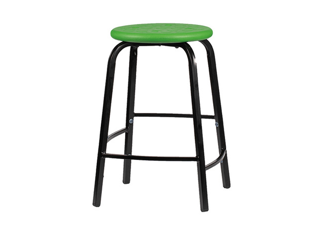 Krukje - Met Verspringende Voetsteun - Zithoogte 46 Cm - onderstel zwart - zitoppervlak groen - per stuk