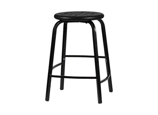 Krukje - Met Verspringende Voetsteun - Zithoogte 46 Cm - onderstel zwart - zitoppervlak zwart - per stuk