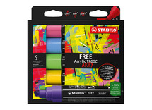 stiften - acrylstiften - Stabilo FREE Acrylic ARTY T800C - set van 5