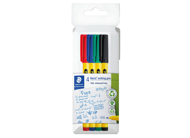 Stiften - schrijfstiften - Staedtler Noris fineliner - set van 4 assorti