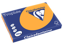 Papier - fotokopieerpapier - Clairefontaine Trophée - A4 - 120 g - pastel - clementine - pak van 250 vellen