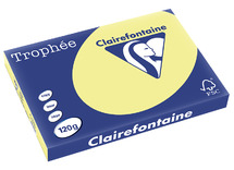 Papier - fotokopieerpapier - Clairefontaine Trophée - A4 - 120 g - pastel - citroengeel - pak van 250 vellen