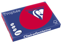 Papier - fotokopieerpapier - Clairefontaine Trophée - A4 - 120 g - kersenrood - pak van 250 vellen