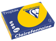 Papier - fotokopieerpapier - Clairefontaine Trophée - A4 - 120 g - zonnebloemgeel - pak van 250 vellen