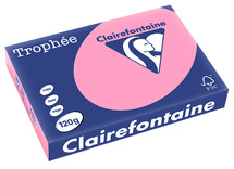 Papier - fotokopieerpapier - Clairefontaine Trophée - A4 - 120 g - pastel - felrose - pak van 250 vellen