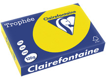 Papier - fotokopieerpapier - Clairefontaine Trophée - A4 - 120 g - zonnegeel - pak van 250 vellen