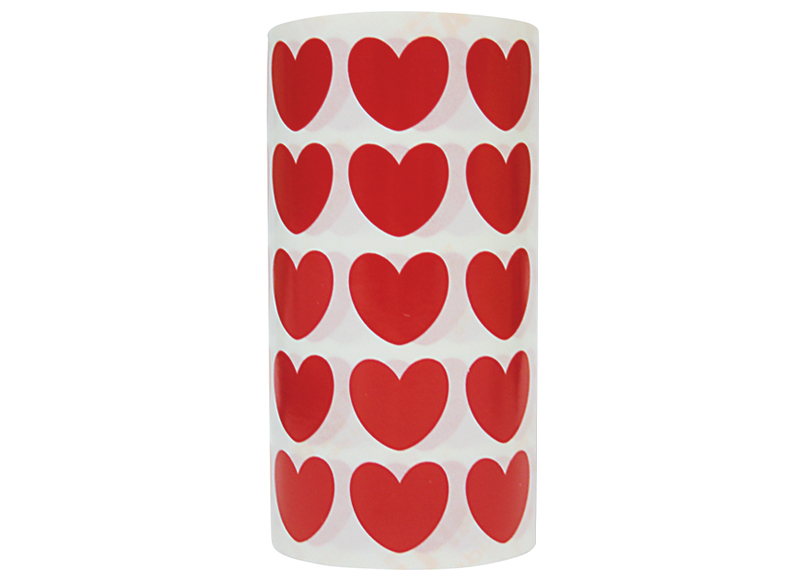 Leidinggevende liefdadigheid Bloeden Stickers - Apli - hartjes - rood - op rol - set van 900 assorti - Baert