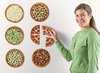 Magnetisch - breuken pizza - assortiment van 6