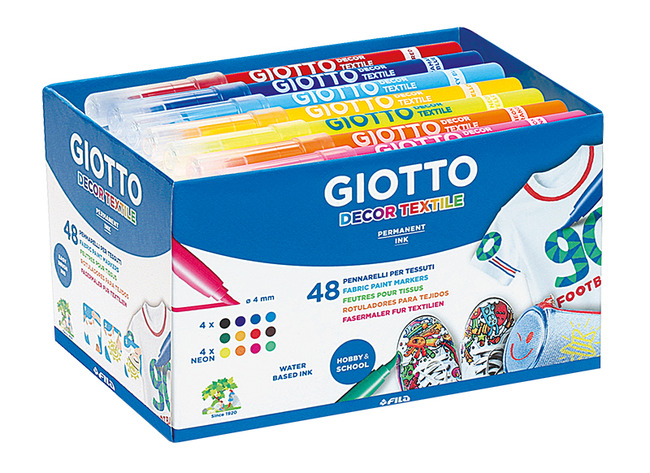 Stiften - textielstiften - Giotto Decor Textile - set van 48 assorti