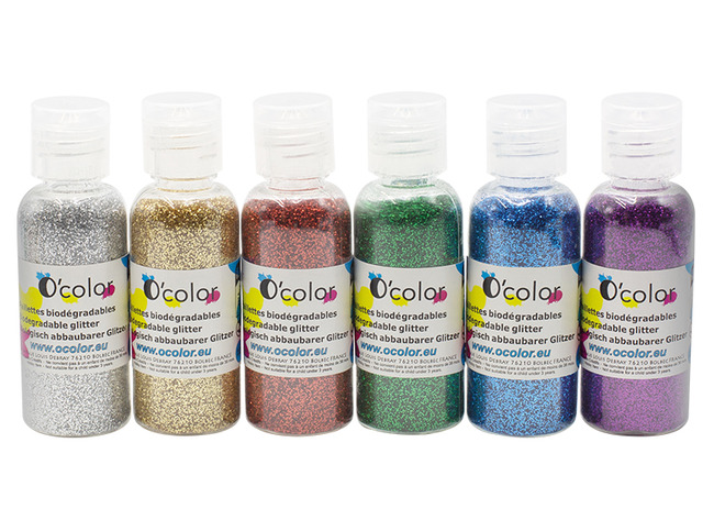 Glitter - ecologogisch - set van 6 assorti