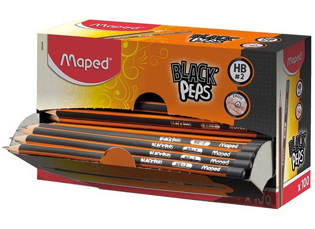 CRAYONS ECRITURE - MAPED BLACK PEPS - TRIANGULAIRES - SET/100