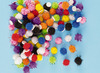 Pompons - glitter - decoratie - set van 250 assorti