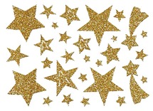Stickers - sterren - glitter - goud - per 2 vellen
