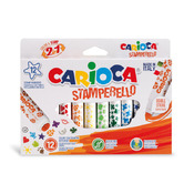 Stift - stempelstift - Carioca Stamperello - kleuren en stempelen - set van 12
