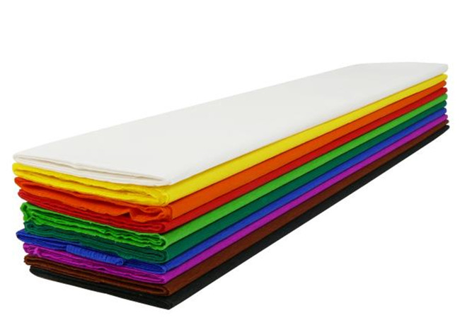 Knutselpapier - crêpepapier - verschillende kleuren - set van 10 assorti