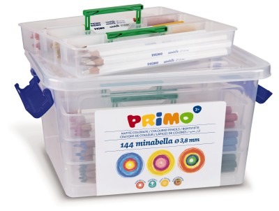 Potloden - kleurpotloden - Primo Minabella - zeshoekig - kist - voordeelpakket - set van 144 assorti