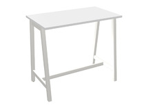 Tafel - bartafel - Ogi - hoge tafel - 121,5 x 70 x 110 cm - onderstel ral 9010 wit - blad wit - per stuk