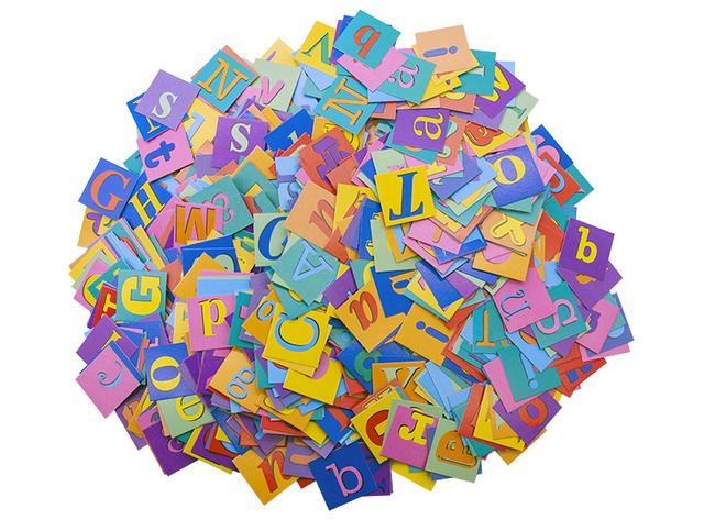 Kaarten - Roylco - met letters - karton - alfabet - set van 2000 assorti