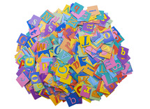 Karton - kaartjes met letters - alfabet - set van 2000 assorti