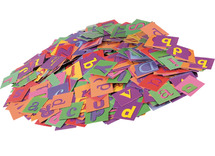 Karton - kaartjes met letters - alfabet - set van 2000 assorti
