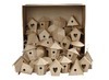 Figuren - papier-maché - mini-vogelhuisjes - voordeelpakket - set van 60 assorti