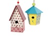 Figuren - papier-maché - mini-vogelhuisjes - voordeelpakket - set van 60 assorti
