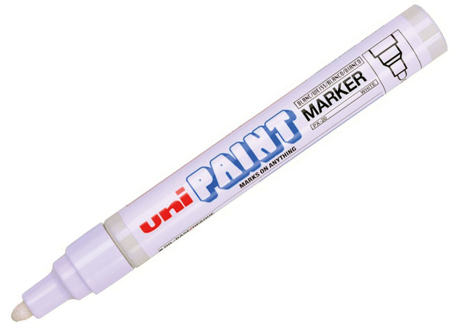 Stiften - verfstiften - Uni-Paint PX20 - wit - per stuk