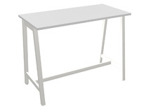 Tafel - bartafel - Ogi - hoge tafel - 141,5 x 70 x 110 cm - onderstel ral 9010 wit - blad wit - per stuk