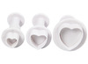 Boetseren - uitsteekvormen - stempels - hartjes - plastic - set van 3 assorti
