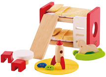 Poppenhuis - Hape - kinderkamer - poppenmeubels - hout - accessoires - per set