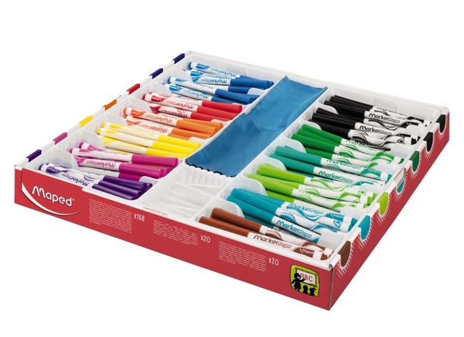 Stiften - whiteboard - Maped - voordeelpakket - set van 168 assorti