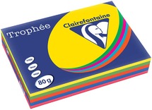 Kopieerpapier - Clairefontaine Trophée - A3 - 80 g - felle kleuren assorti - pak van 500 vellen