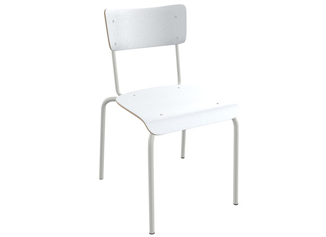 Stoel - College - Unikleur - Vierpoot - 26 cm - wit - per stuk