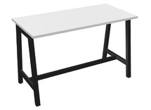 Tafel - bartafel - Ogi - hoge tafel - 141,5 x 70 x 90 cm - onderstel ral 9005 zwart - blad wit - per stuk