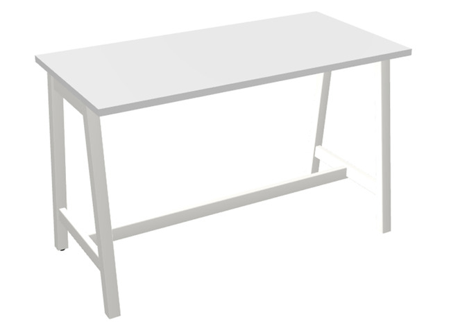 Tafel - bartafel - Ogi - hoge tafel - 141,5 x 70 x 90 cm - onderstel ral 9010 wit - blad wit - per stuk