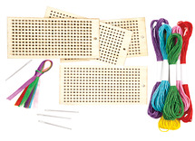 Bladwijzers - hout - borduren - set van 4