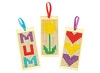 Bladwijzers - hout - borduren - set van 4