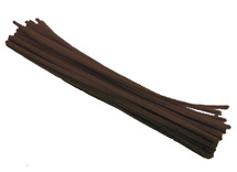 Chenilledraad - 300 x 6 mm - bruin - set van 50