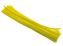 Chenilledraad - 300 x 6 mm - geel - set van 50